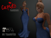 *CF* PEARL BACK GOWN BLUE VELVET