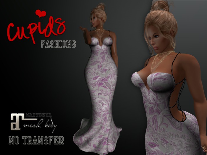 *CF* PEARL BACK GOWN PAISLEY