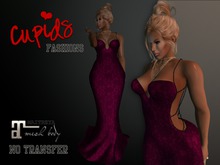 *CF* PEARL BACK GOWN PLUM LACE