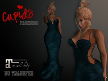 *CF* PEARL BACK GOWN PAINTED LEAF