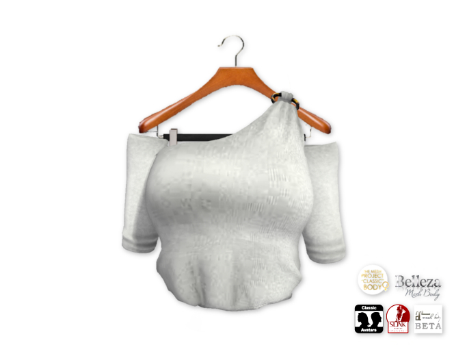 {amiable}Mesh Ring One Shoulder Knit Top01