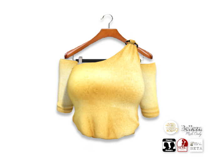 {amiable}Mesh Ring One Shoulder Knit Top03