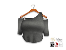 {amiable}Mesh Ring One Shoulder Knit Top04