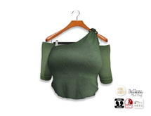 {amiable}Mesh Ring One Shoulder Knit Top05