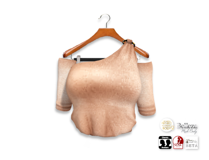 {amiable}Mesh Ring One Shoulder Knit Top08