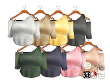 {amiable}Mesh Ring One Shoulder Knit Top(FAT PACK)