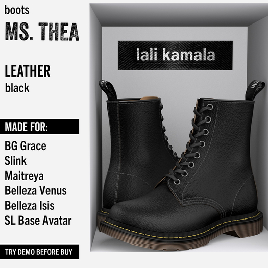 Lali's Ms. Thea Boots Leather Black
