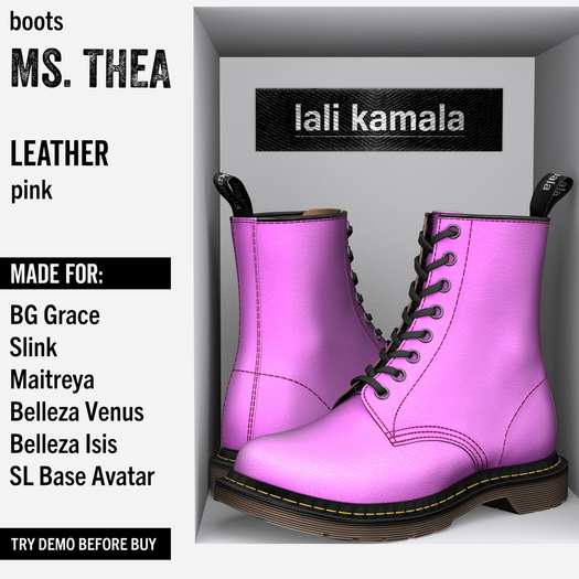 Lali's Ms Thea Boots Leather Pink