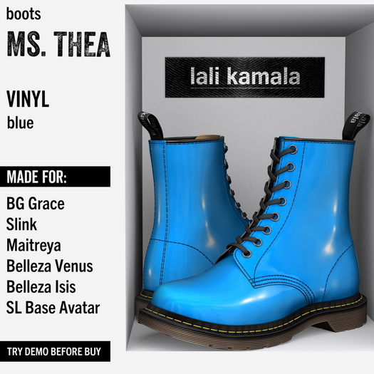 Lali's Ms Thea Boots Vinyl Blue