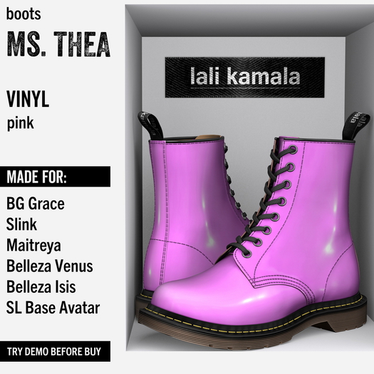 Lali's Ms Thea Boots Vinyl Pink