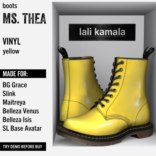 Lali's Ms Thea Boots Vinyl Yellow