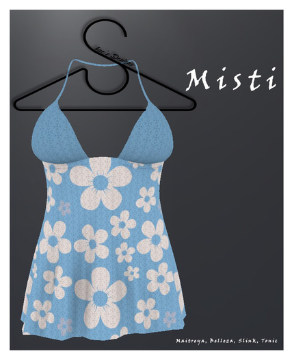 Misti Mini Dress V2 Blue Flowers
