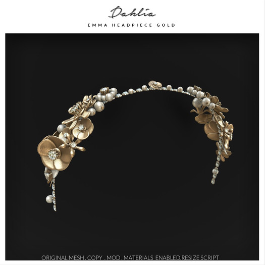 Dahlia - Emma - Headpiece - Gold 