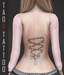 Taox market tattoo back barbed ribon