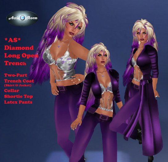 *AS* Diamond Long trench Purple