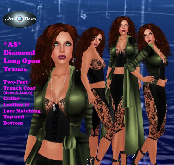 *AS* Diamond Long trench Green