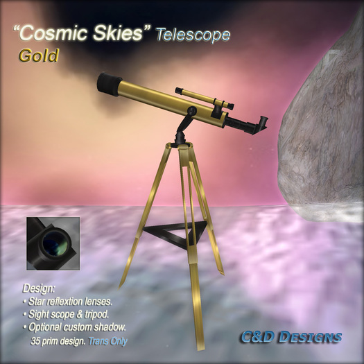 C&D Designs - "Cosmic Skies" Telescope - Gold