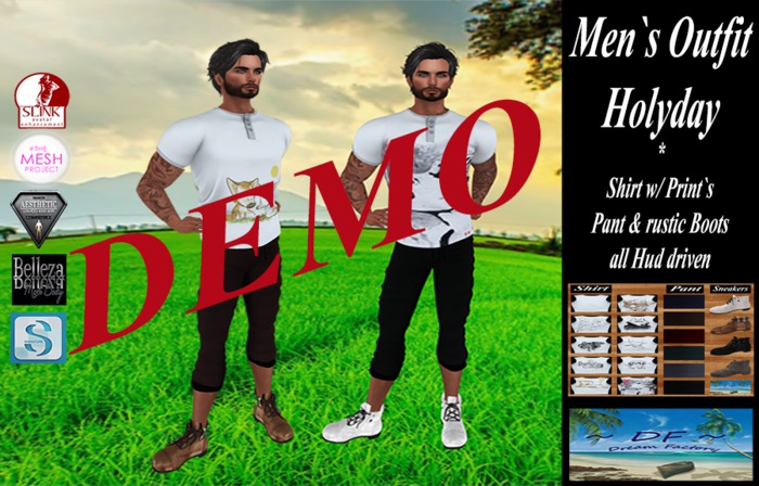 ~DF~DEMO Mens Outfit Holyday w/Hud