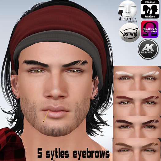 !OS! App Brows 5 styles - Omega/Catwa/Lelutka/AK
