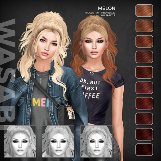 Wasabi // Melon Mesh Hair - Reds