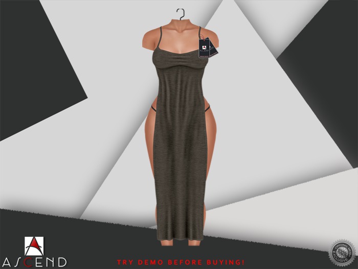 //Ascend// Cara High Slit Dress - Warm Gray [ADD ME]