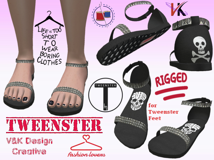 V&K Design Rigged Tweenster Sandals with Rivet Straps