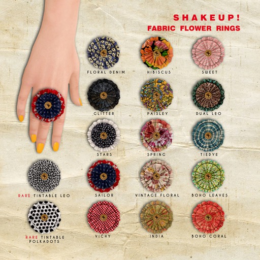 Shakeup! Fabric-Flower Ring [Tiedye]
