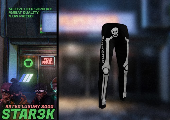 Skeleton Pants Black By Star3K