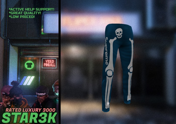 Skeleton Pants Blue By Star3K