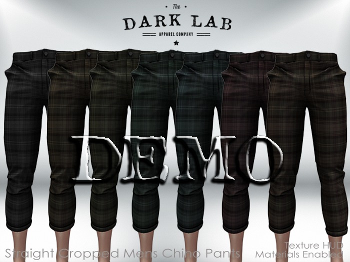 {DARK LAB} Straight Cropped Mens Chino Pants [PLAID HUD] DEMOS
