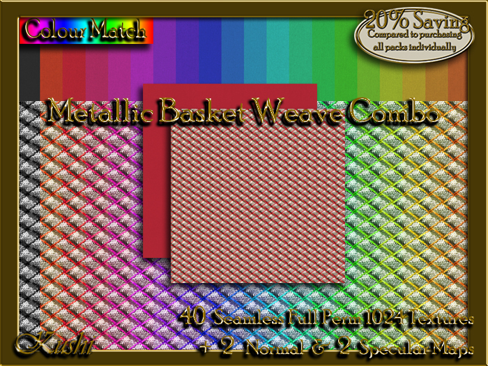 !Kushi! MetallicBasketWeaveCOMBO Textures -WearToUnpack