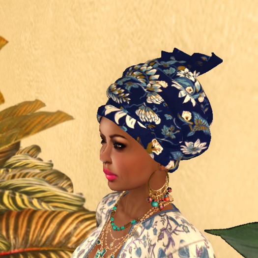 Tall Headwarp - Blue Garden