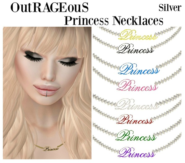 OutRAGEouS Box - 8 Princess Necklaces - Silver