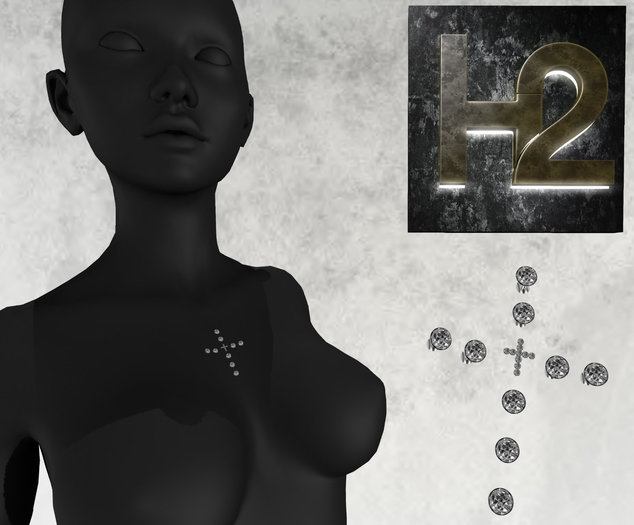 H2 - Bag Deleivery -Cross Diamonds Chest Silver o2 - Rezz me