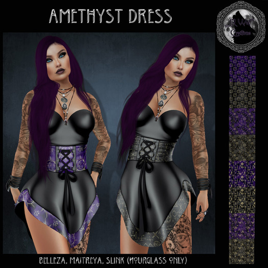 Amethyst Corset Dress ADD ME (JR Wolf Creations)