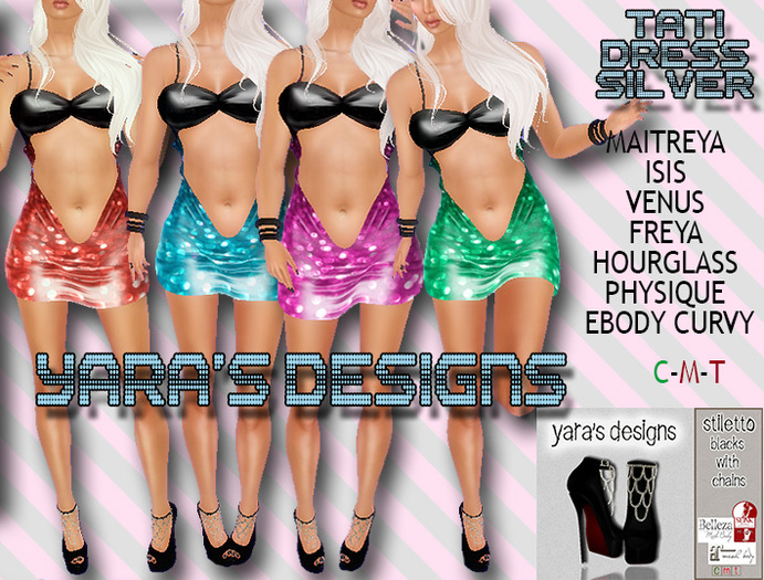 [YARA'S DESIGNS] TATI DRESS GLITTER COLOR &STILETTO *BOX*