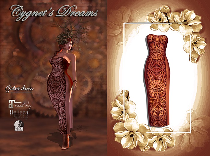 *Cygnet's Dreams*--Gates dress Bronze