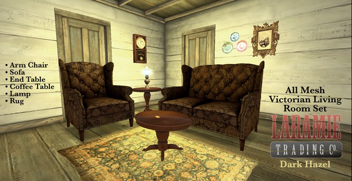 [Blackwood Traders] Victorian Old West Living Room Set-Dark Hazel-Boxed