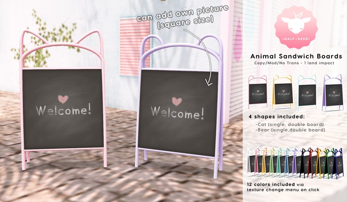 +Half-Deer+ Animal Sandwich Board Signs [Set]