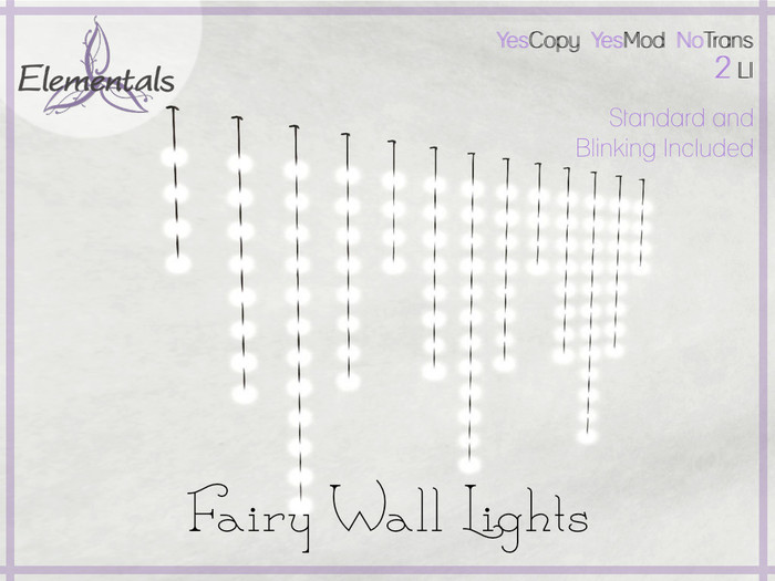 {Elementals} Fairy Wall Lights {Standard & Blinking}