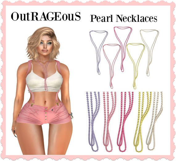 OutRAGEouS - Long Pearl Necklace - Pastels - Dollarbie