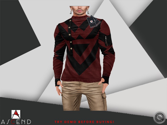 //Ascend// Kevin Sweater - PRINTS - RED 