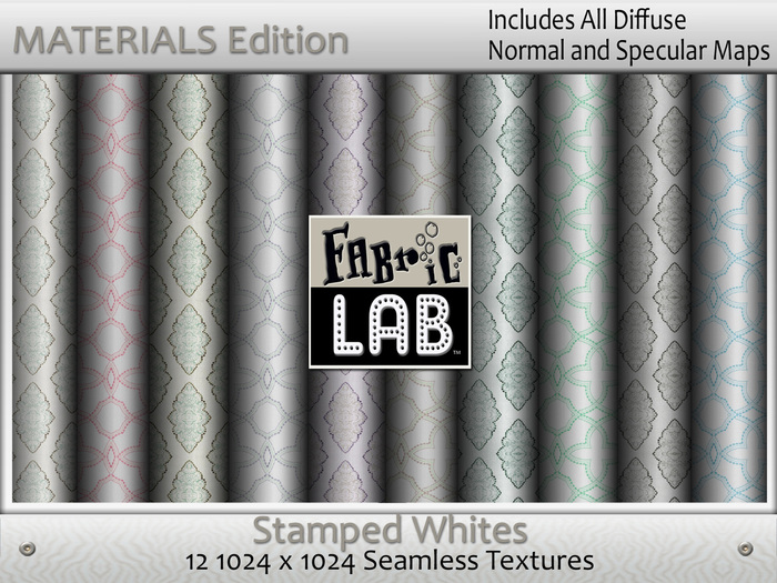 Fabric Lab ME Stamped Whites Decor Fabric Texture Collection