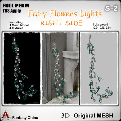 FC- Full Perm Mesh Fairy Flowers Lights- RIGHT SIDE