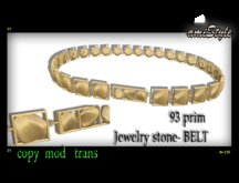 Full Perm Jewelry stone Belt