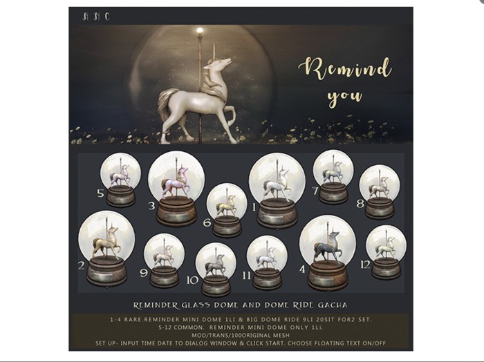 4){anc} remind you. unicorn dome&ride {night}RARE