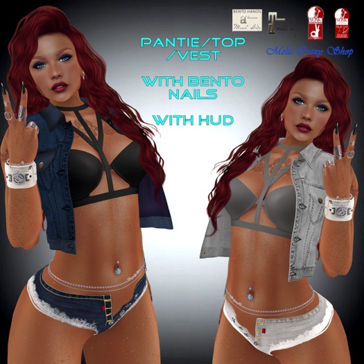 Outfit Jeans/Top/Shorty w Nails