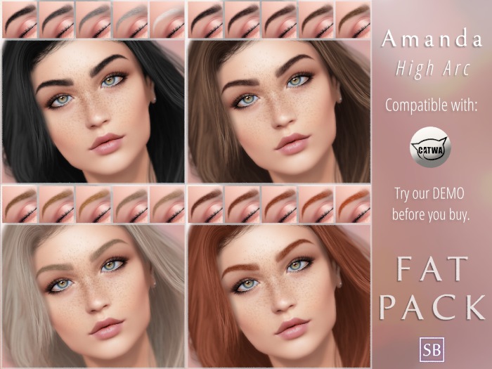 [SB] *Catwa* Eyebrows Applier: Amanda/High Arch ::Fatpack::