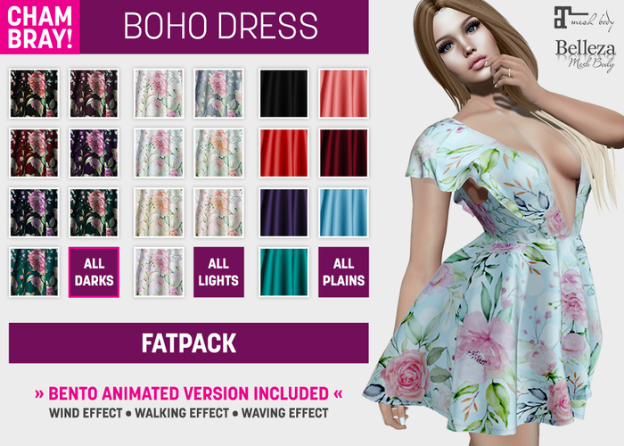 !Chambray Boho Dress [DARK SET]