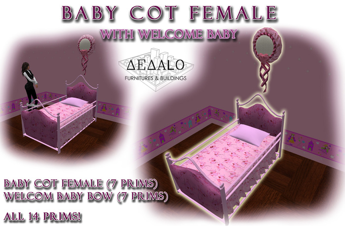 Baby Cot Female & Welcome Bow